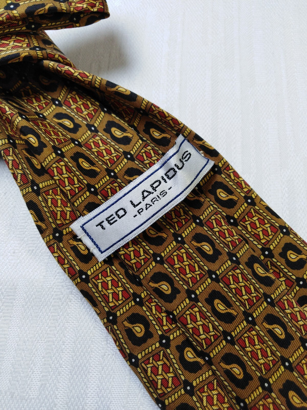TED LAPIDUS 100% SETA SILK TIE CRAVATTA NECKTIE ITALY VINTAGE CLASSIC
