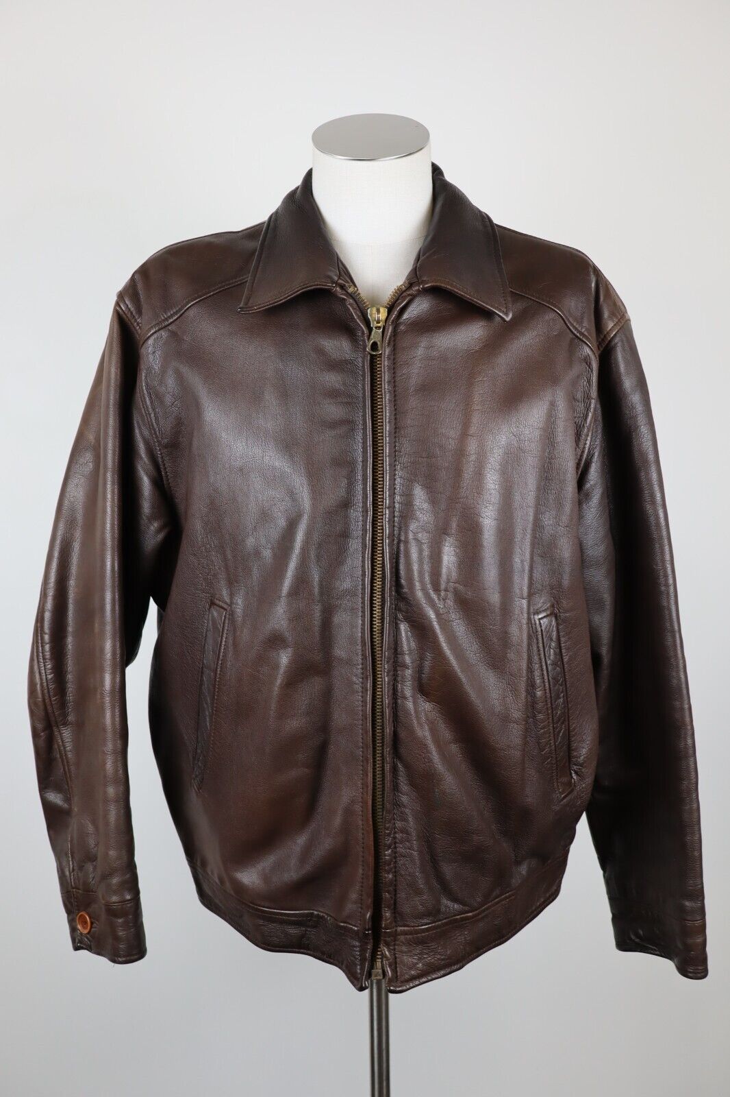 CALVIN KLEIN GIUBBINO PELLE GIACCA UOMO Tg 2XL MAN CASUAL VINTAGE LEATHER JACKET