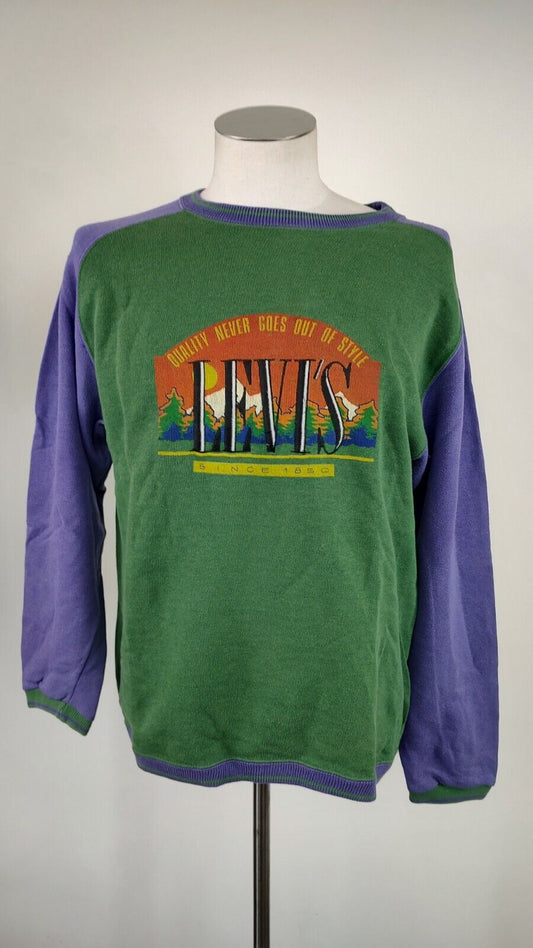 LEVI'S FELPA MAGLIA UOMO Tg L MAN SPORT JACKET SWEATSHIRT VINTAGE CASUAL