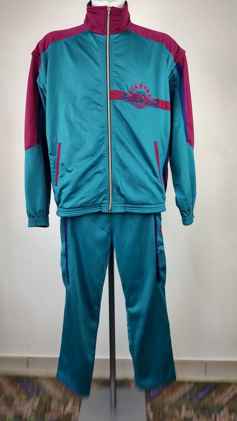 DIADORA TUTA COMPLETA DUE PEZZI Tg. 52 TRACKSUIT JACKET GIACCA PANTS UOMO SPORT