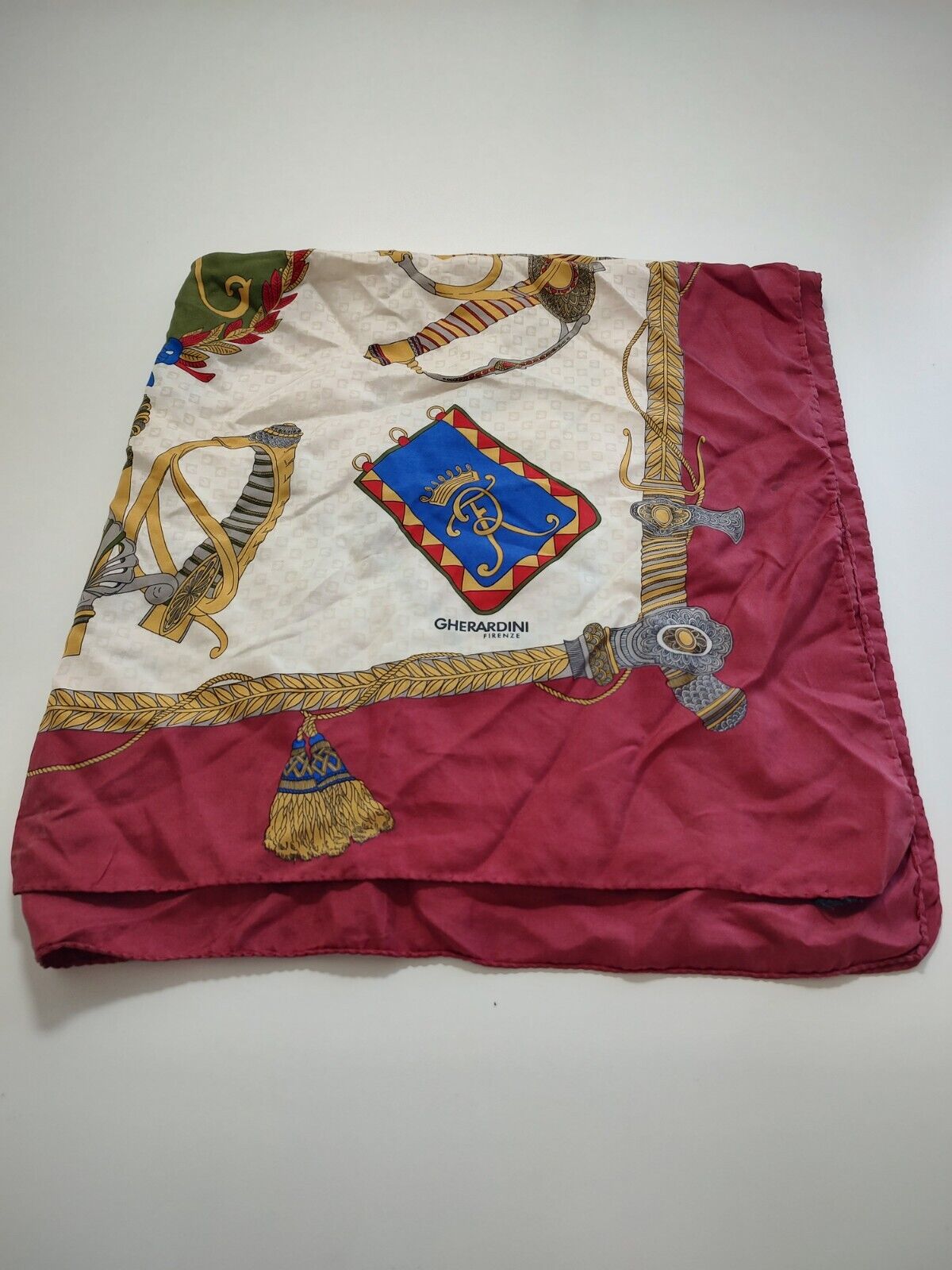 GHERARDINI FOULARD 100% SILK SETA SCARVES SCARF SQUARE MADE ITALY