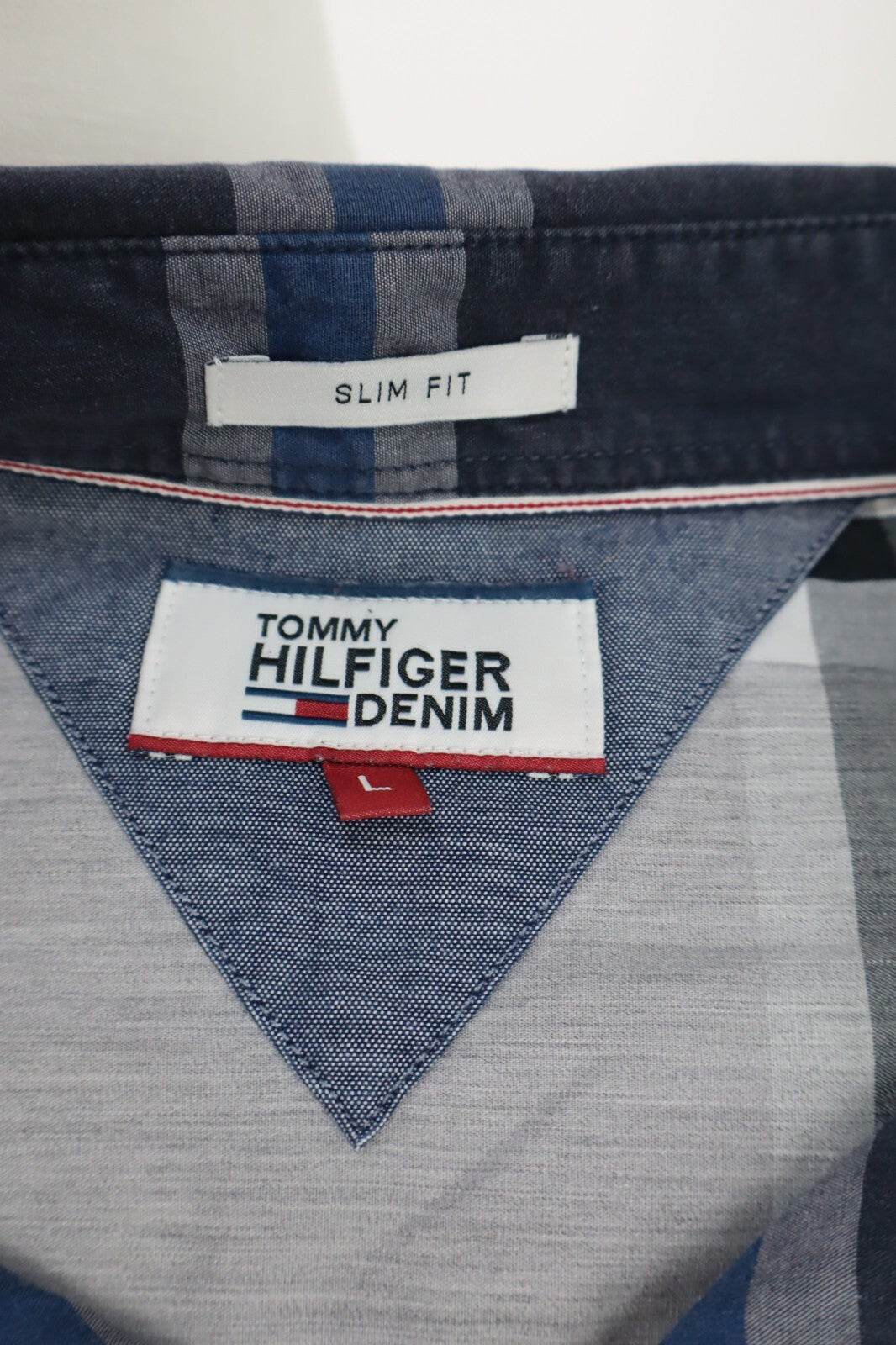 TOMMY HILFIGER CAMICIA SLIM FIT UOMO TG. L MAN CASUAL VINTAGE SHIRT COTONE