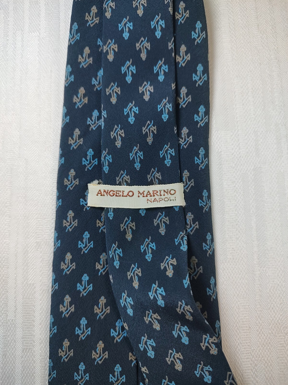 ANGELO MARINO NAPOLI 100% SILK TIE SETA CRAVATTA NECKTIE MADE IN ITALY CLASSIC
