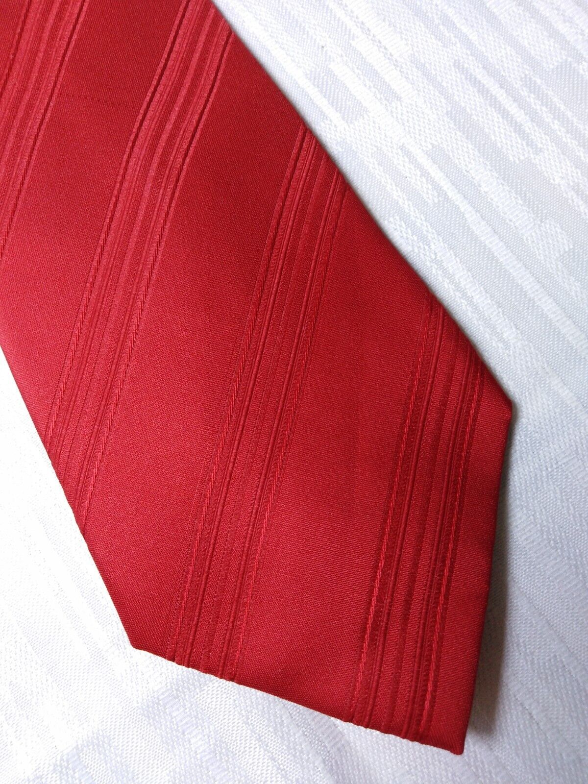 LUCIO LAMBERTI 100%  SILK TIE SETA CRAVATTA SELF TIPPED NECKTIE MADE ITALY