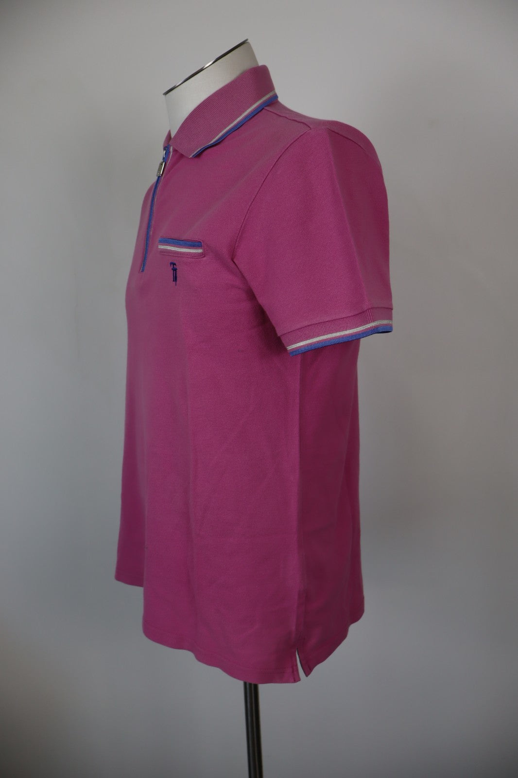 TRUSSARDI TRU POLO MAGLIA UOMO TG. M MAN T-SHIRT CASUAL VINTAGE COTONE CERNIERA