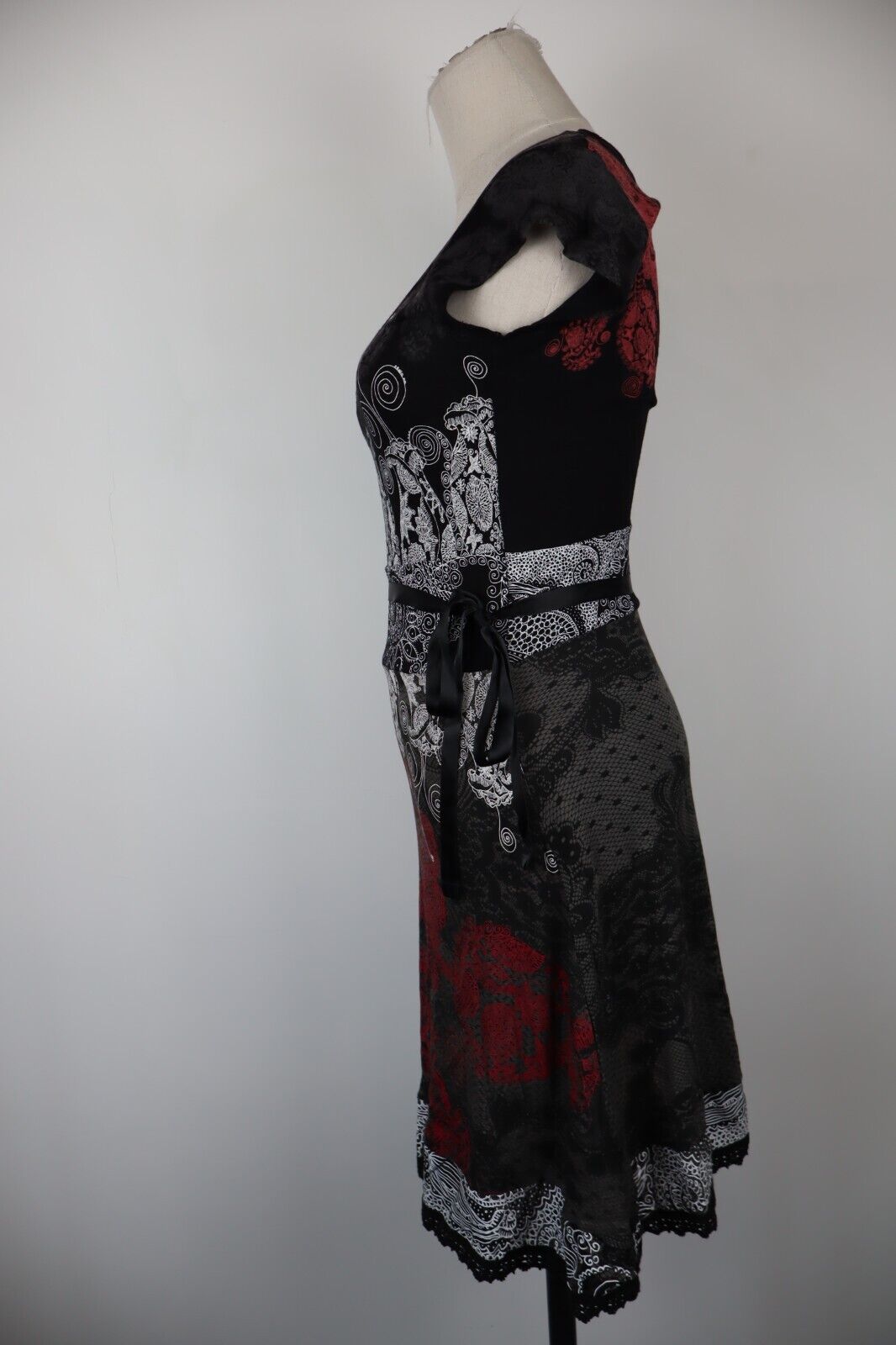 DESIGUAL VESTITO DONNA TG. XS WOMAN CASUAL VINTAGE DRESS ABITO