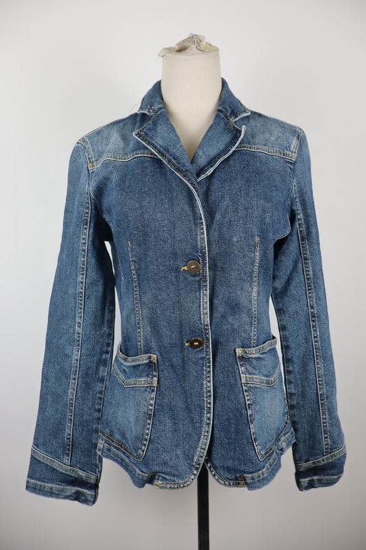 AJ ARMANI JEANS GIUBBINO DENIM DONNA 44 WOMAN CASUAL VINTAGE JACKET INDIGO N003