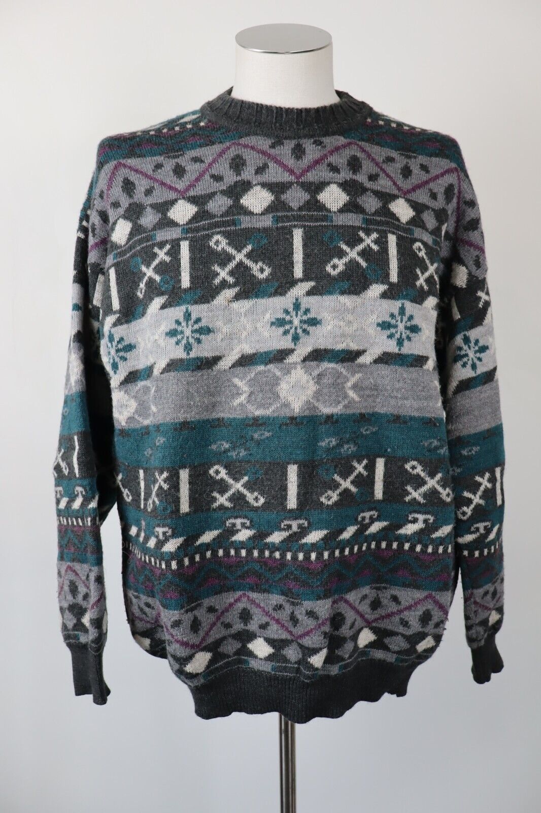 BENNET MAGLIONE LANA WOOL VINTAGE UOMO Tg. 52 MAN SWEATER CASUAL