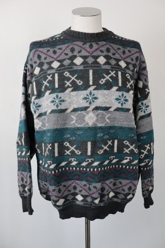 BENNET MAGLIONE LANA WOOL VINTAGE UOMO Tg. 52 MAN SWEATER CASUAL