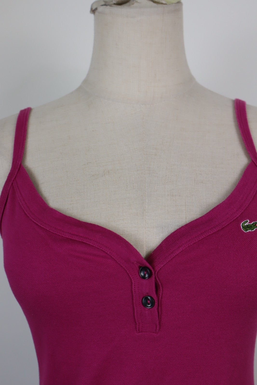 LACOSTE MAGLIA DONNA TG. 36 WOMAN CASUAL VINTAGE TANK TOP T-SHIRT