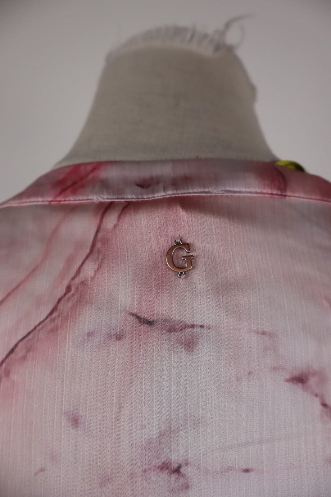 GUESS MAGLIA BLUSA MANICA 3/4 DONNA TG L WOMAN T-SHIRT CASUAL VINTAGE POLIESTERE