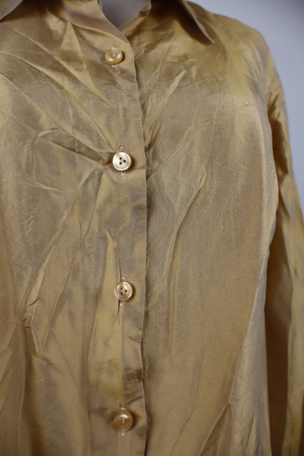 MARINA RINALDI BASIC CAMICIA DONNA TG. 21 WOMAN SHIRT CASUAL VINTAGE GOLD ORO
