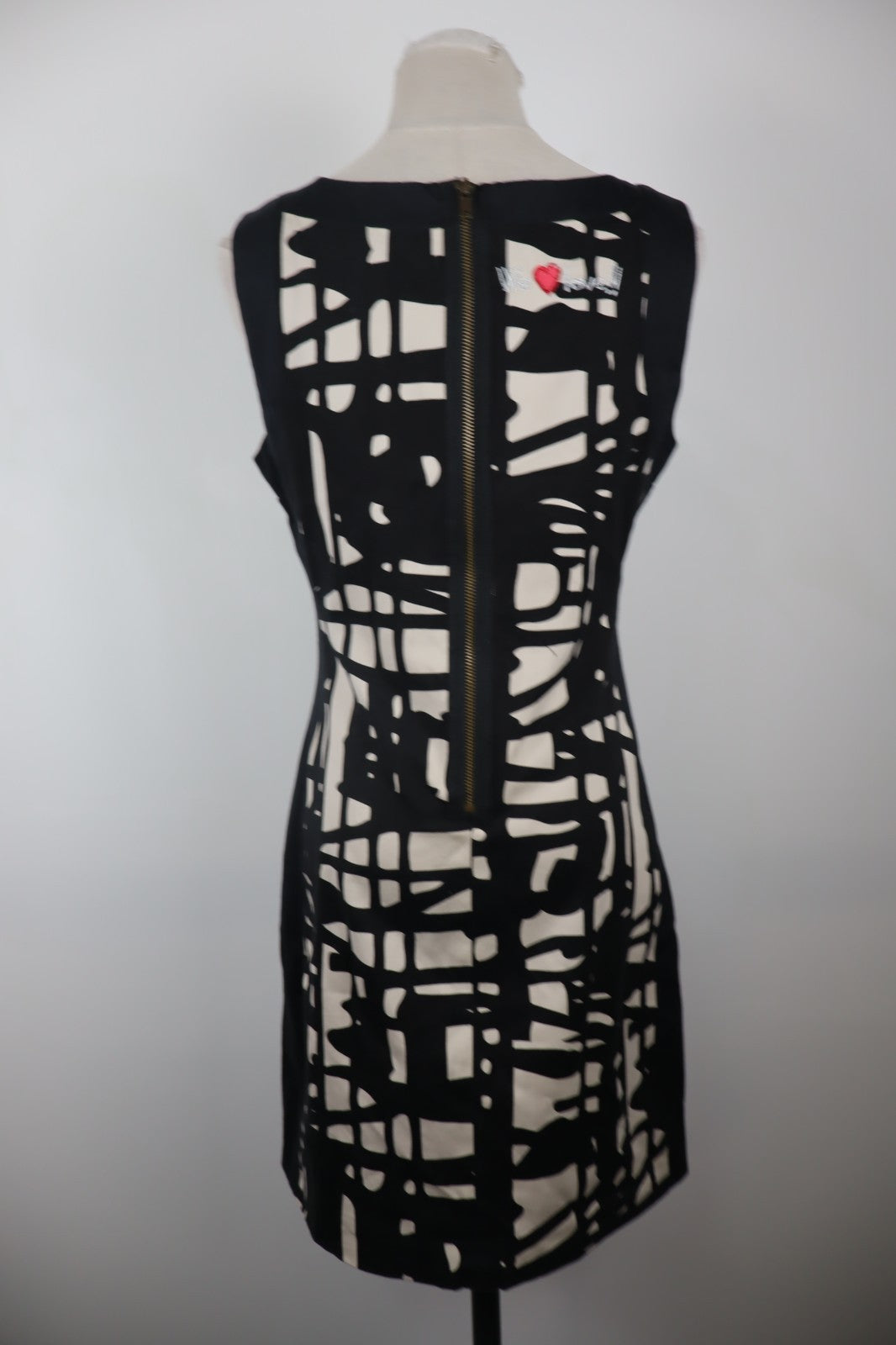 DESIGUAL VESTITO SMANICATO DONNA TG. 38 WOMAN CASUAL VINTAGE DRESS POLI COTONE