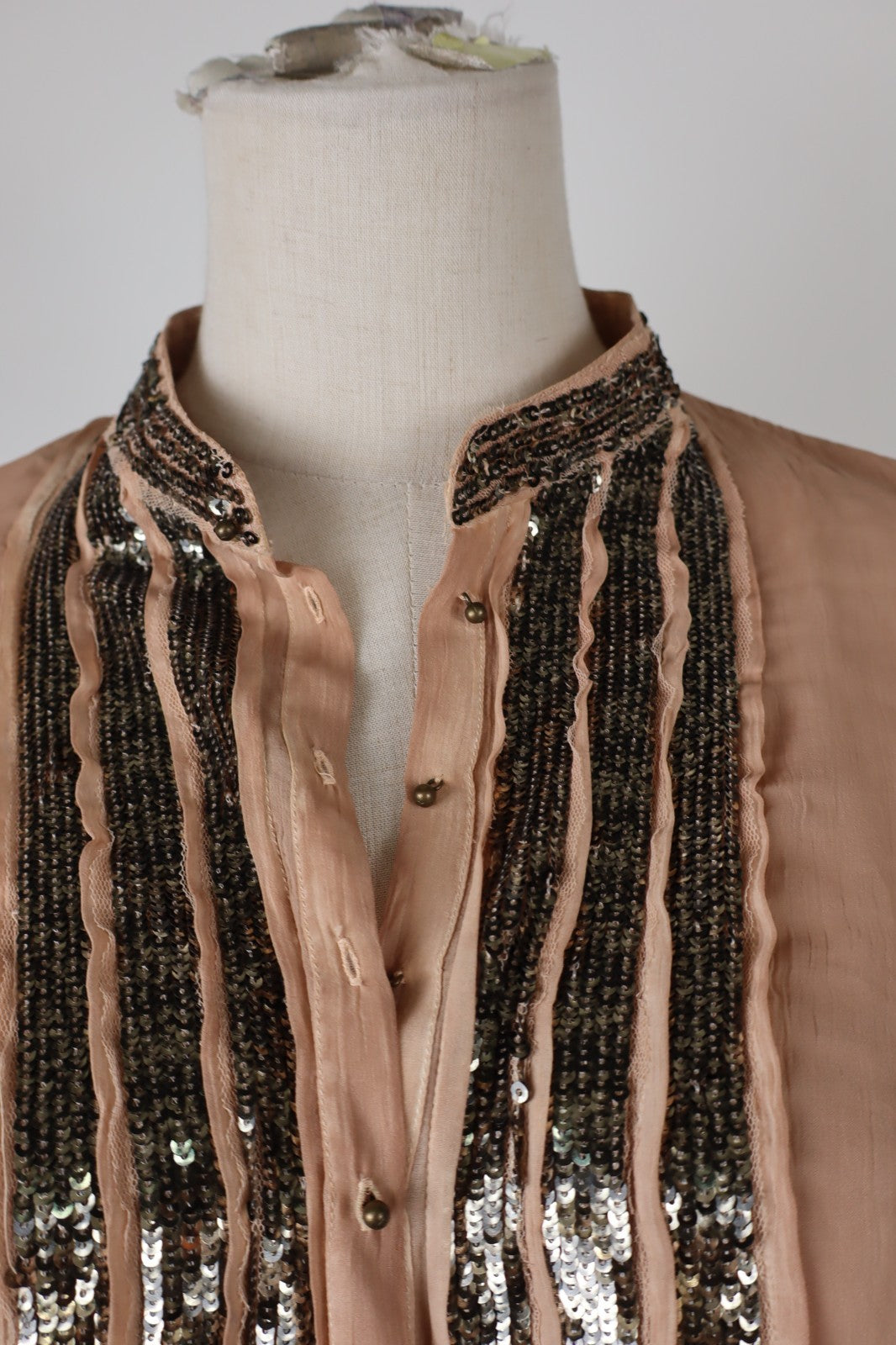 GUESS CAMICIA DONNA TG. L WOMAN SHIRT CASUAL VINTAGE  BLUSA PAILLETTES