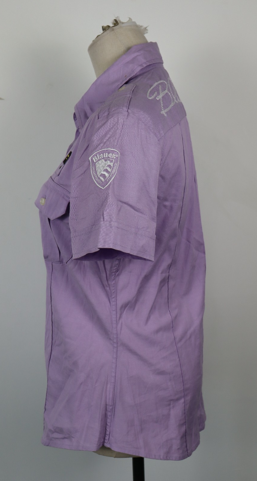 BLAUER CAMICIA DONNA TG. L WOMAN SHIRT CASUAL VINTAGE COTONE PURPLE COTTON
