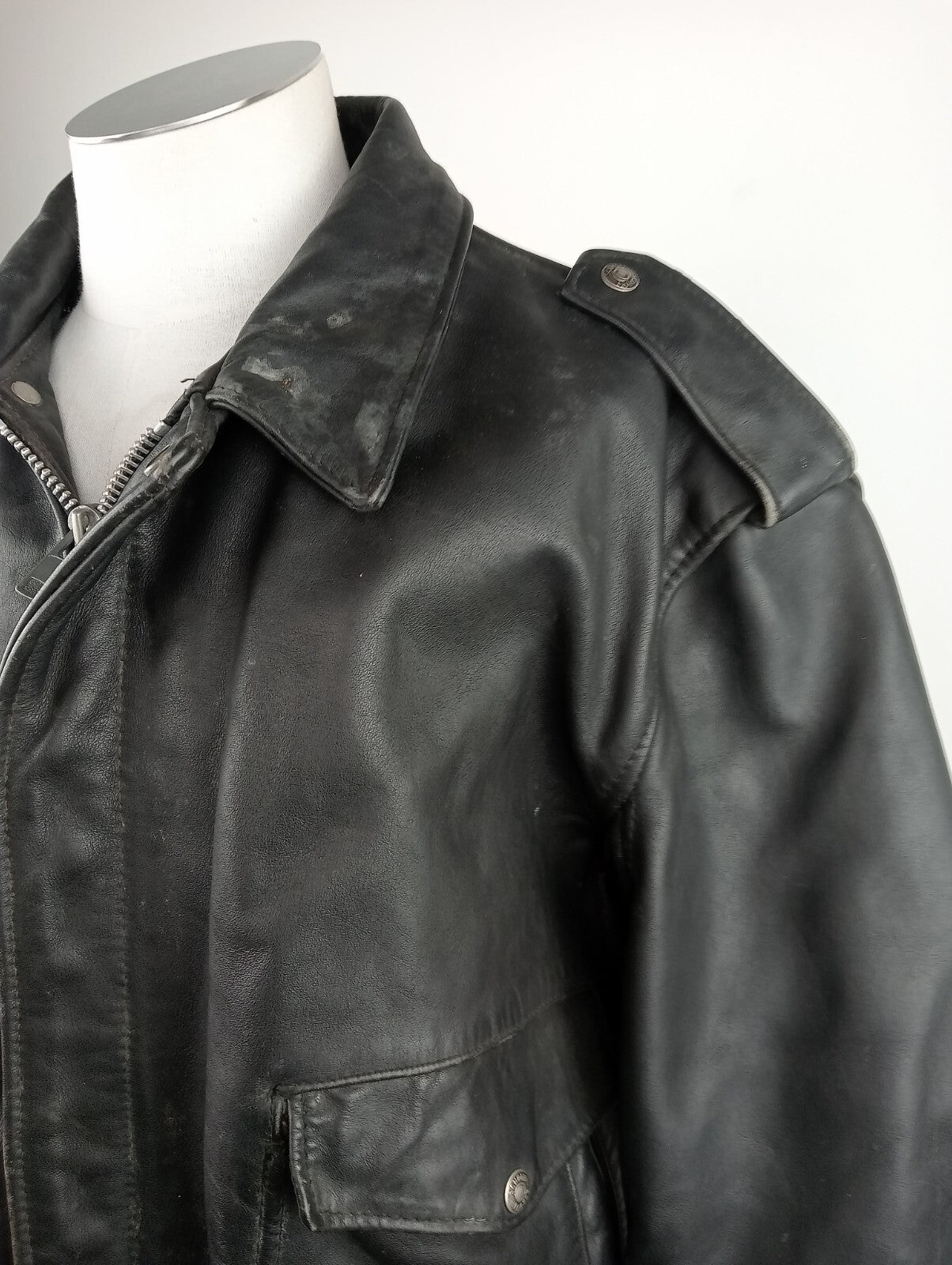 SCHOTT GIUBBINO PELLE LEATHER UOMO Tg 50 MAN CASUAL VINTAGE JACKET