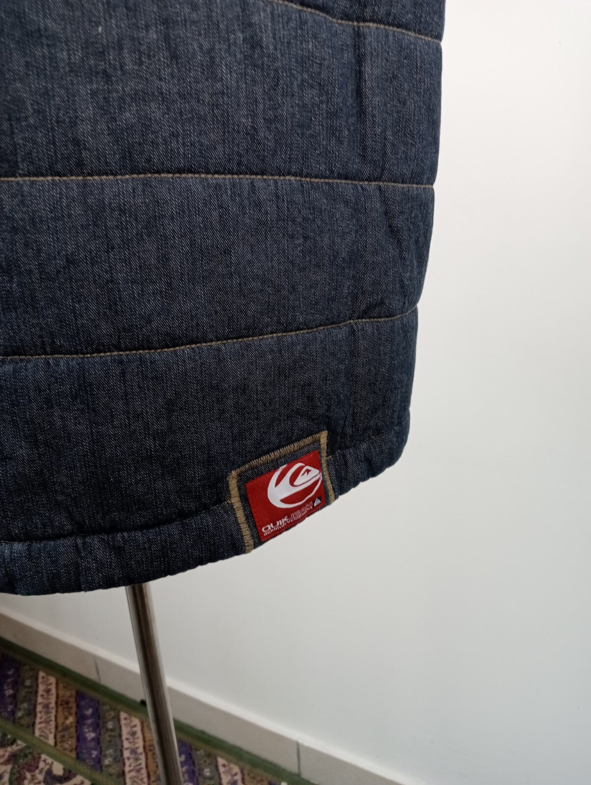 QUIKSILVER GIUBBINO SMANICATO IMBOTTITO GILET DENIM JEANS UOMO Tg XL MAN JACKET