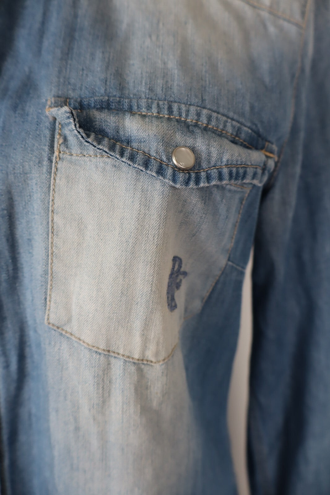 RIFLE CAMICIA JEANS DENIM DONNA CAMICIA TG. L WOMAN SHIRT CASUAL VINTAGE Y2K
