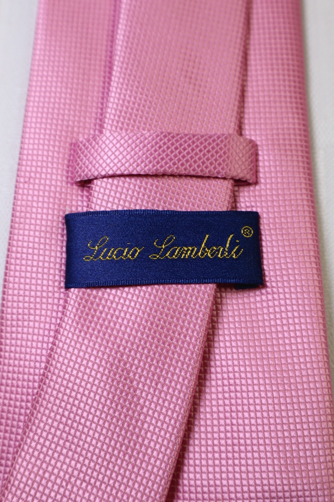 LUCIO LAMBERTI 100% SILK TIE SETA CRAVATTA NECKTIE MADE ITALY UOMO SELF TIPPED