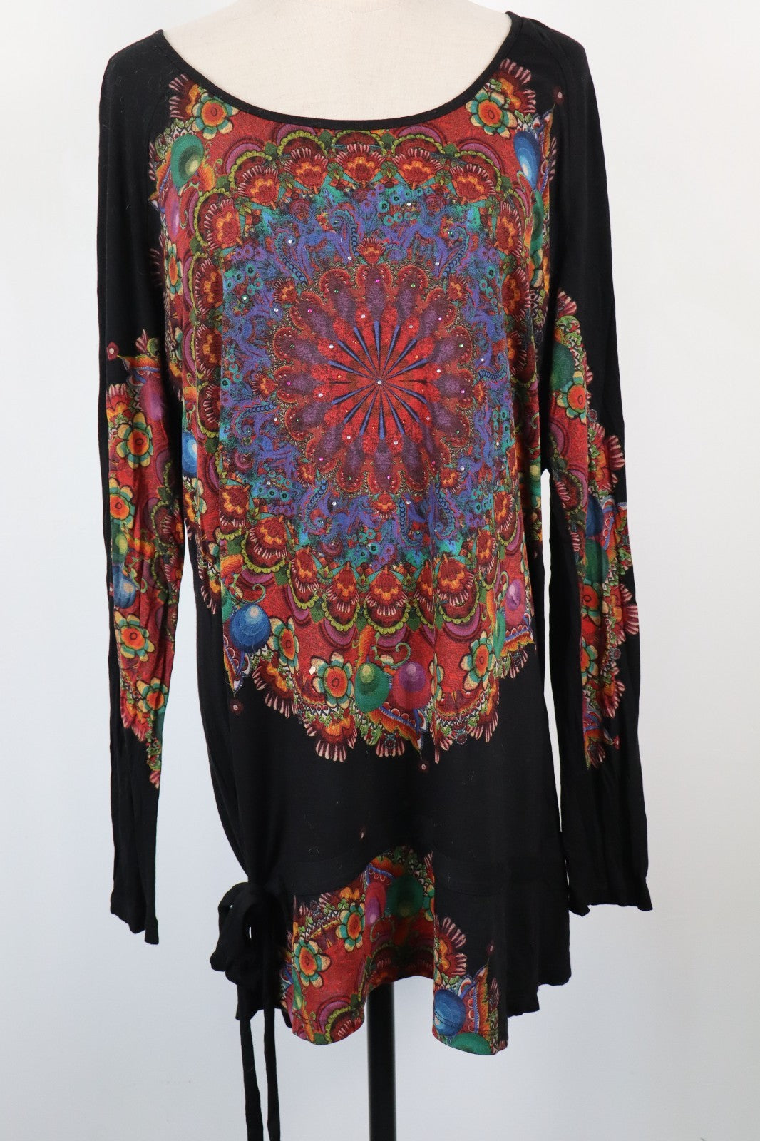 DESIGUAL VESTITO ABITO DONNA TG. 2XL MIDI WOMAN CASUAL VINTAGE DRESS