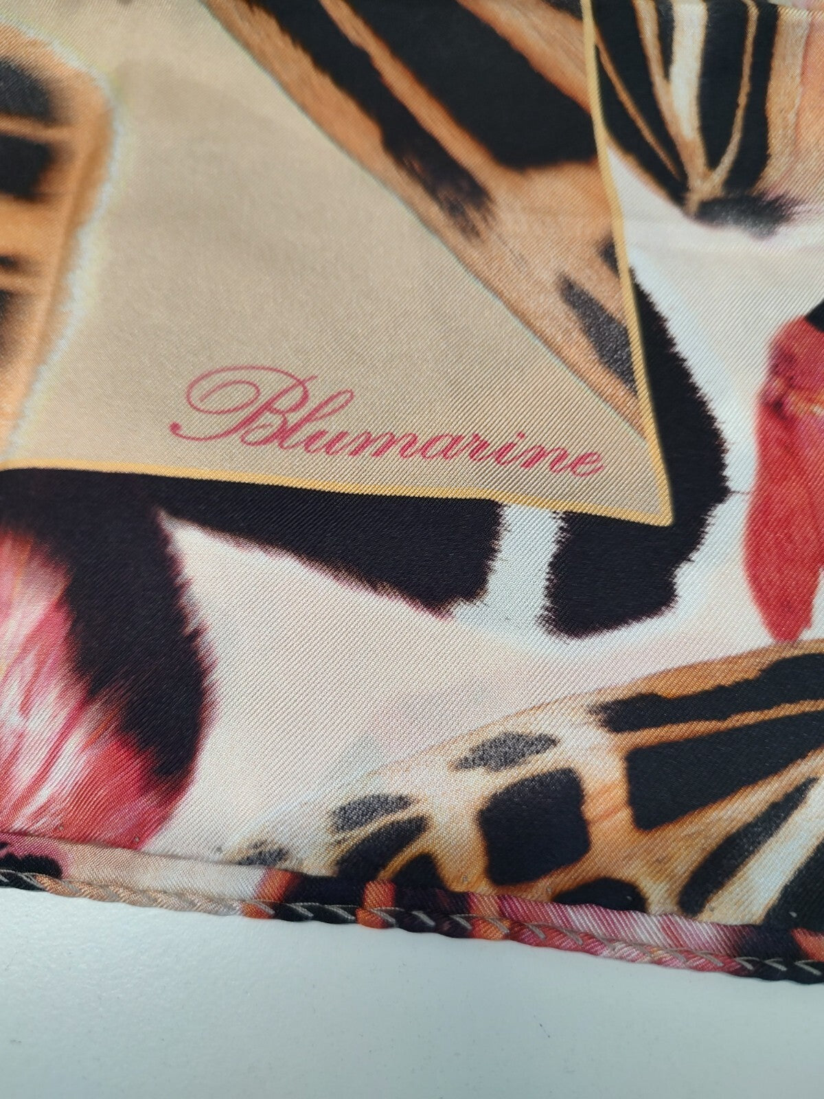 BLUMARINE FOULARD 100% SILK SETA SCARVES SCARF SQUARE MADE ITALY CON TAG