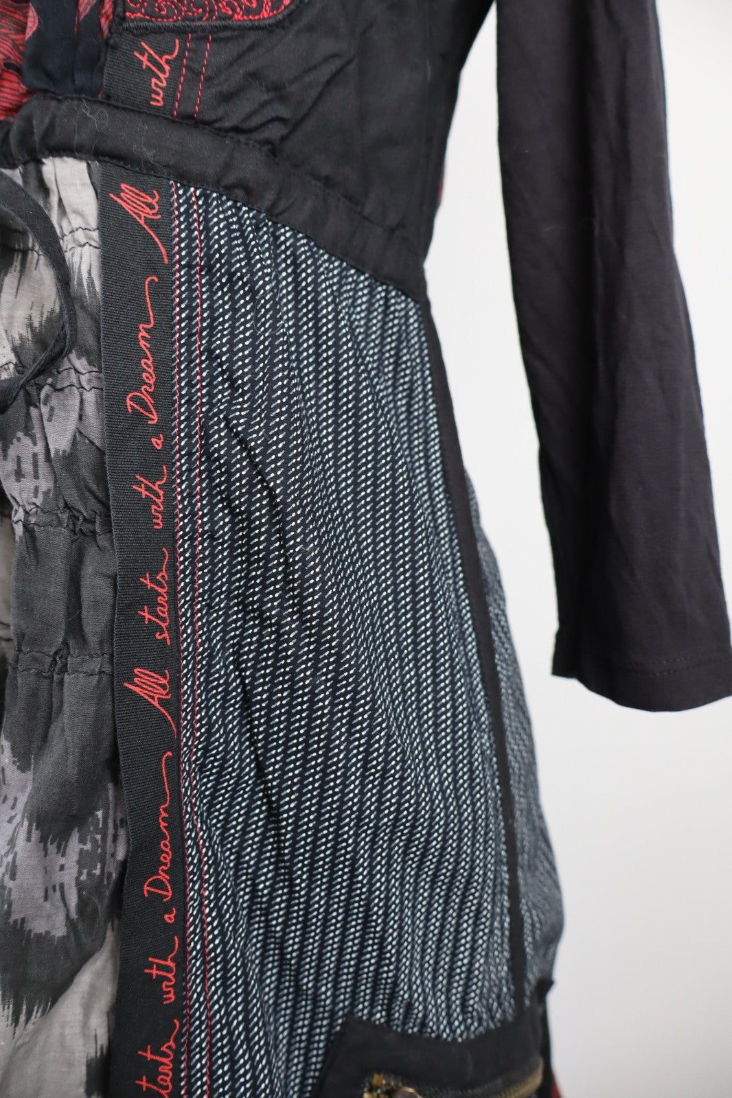 DESIGUAL VESTITO ABITO MANICHE A 3/4 DONNA TG 40 WOMAN CASUAL VINTAGE DRESS