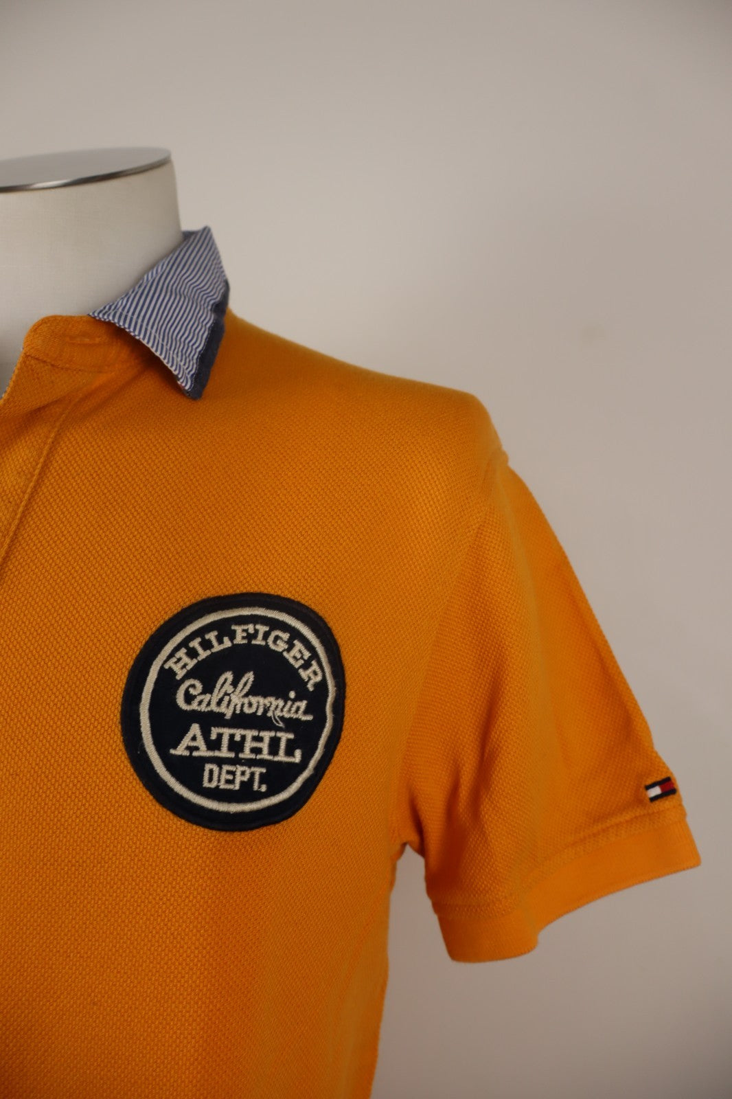 TOMMY HILFIGER MAGLIA POLO UOMO TG. L SLIM MAN T-SHIRT CASUAL VINTAGE BIG LOGO