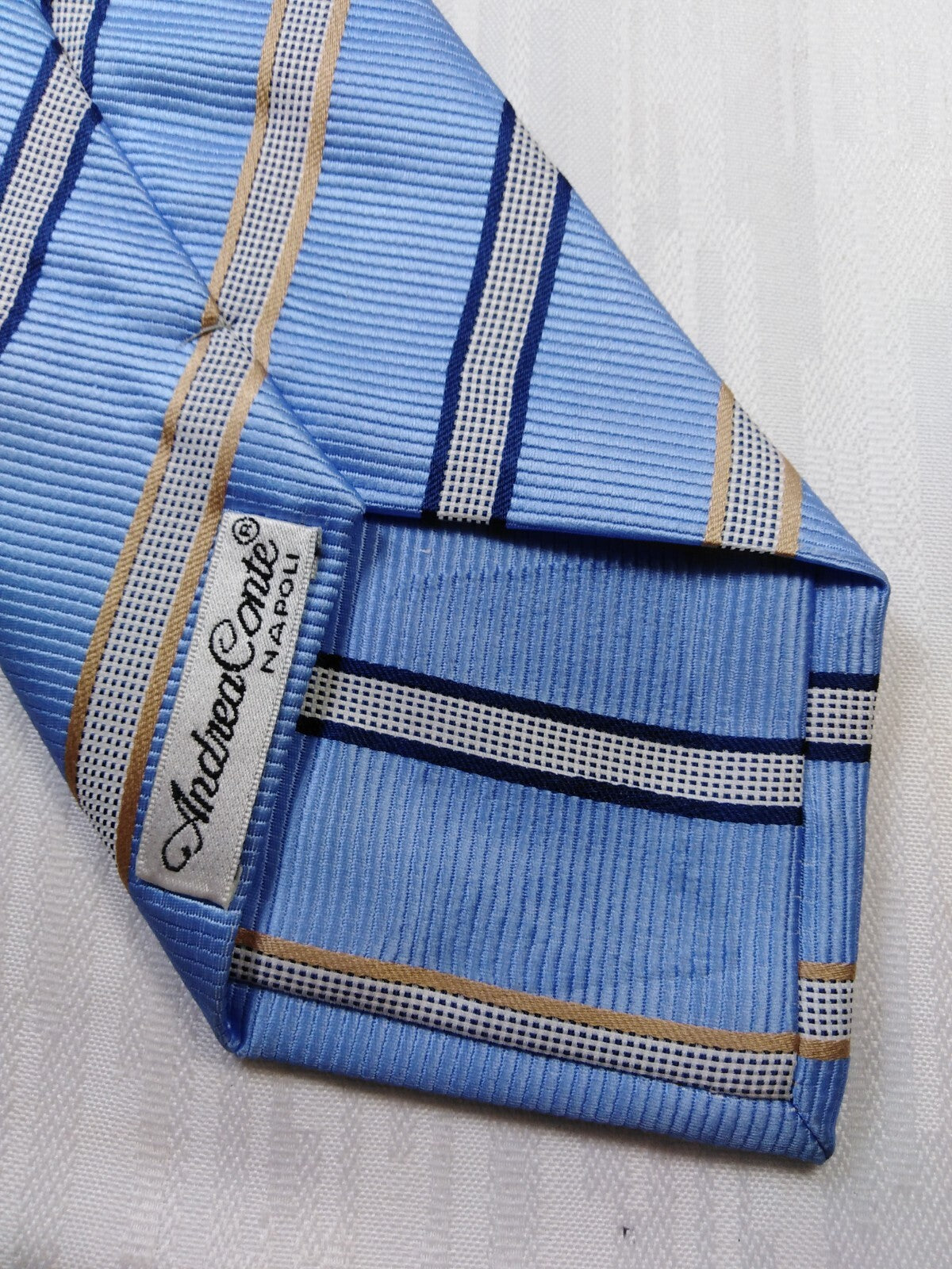 ANDREA CONTE 100% SETA SILK TIE CRAVATTA NECKTIE ITALY VINTAGE SELF TIPPED
