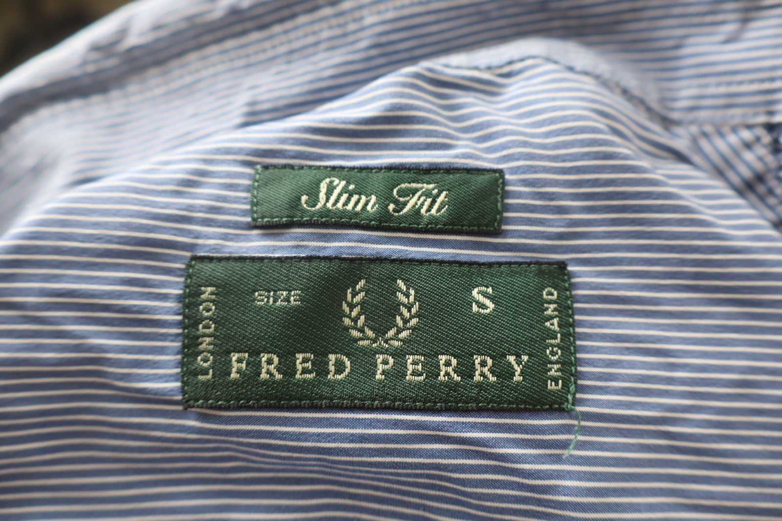 FRED PERRY CAMICIA UOMO TG S MAN CASUAL VINTAGE SHIRT COTONE COTTON LOGO RIGHE