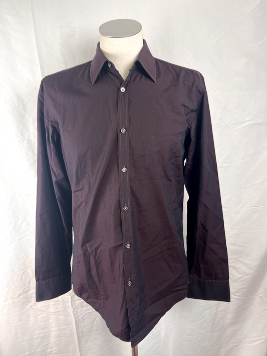 HUGO BOSS CAMICIA UOMO TG. 39 15/2 SLIM FIT CASUAL VINTAGE SHIRT COTONE COTTON