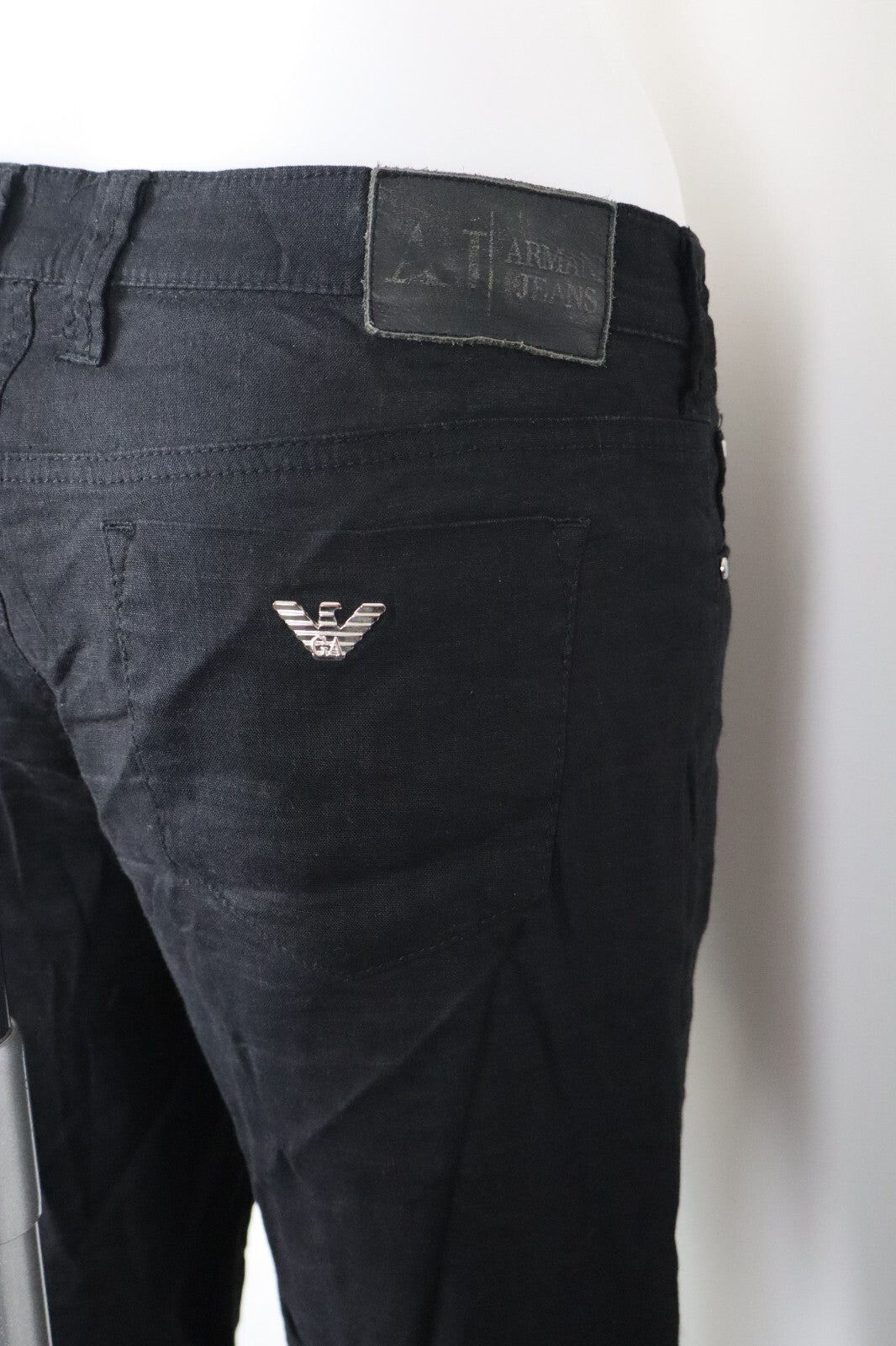 ARMANI JEANS PANTALONE CASUAL DONNA TG. 41 WOMAN VINTAGE PANTS LINO