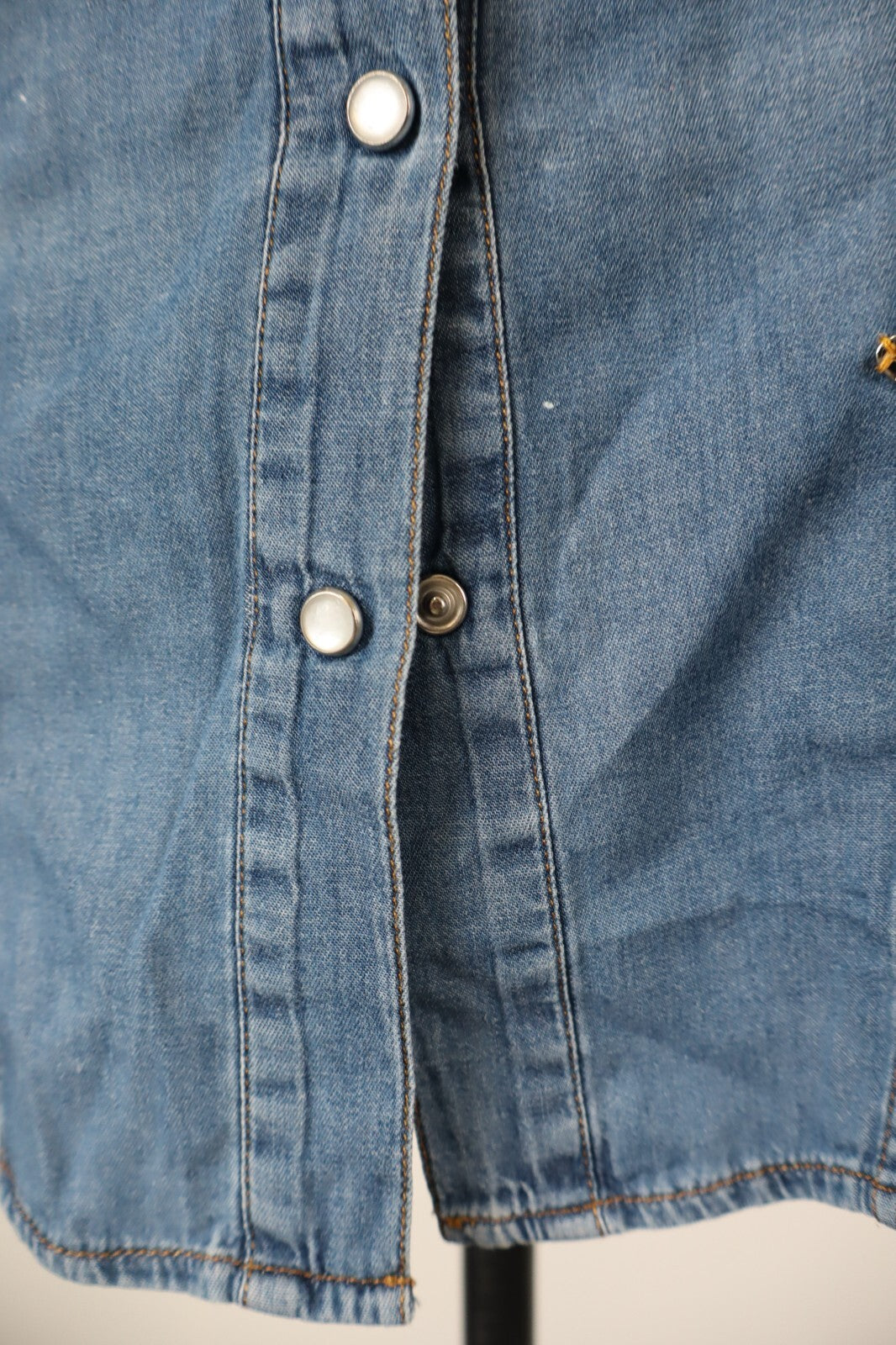 GAUDI JEANS CAMICIA SMANICATA DONNA  S WOMAN SHIRT CASUAL VINTAGE COTONE DENIM