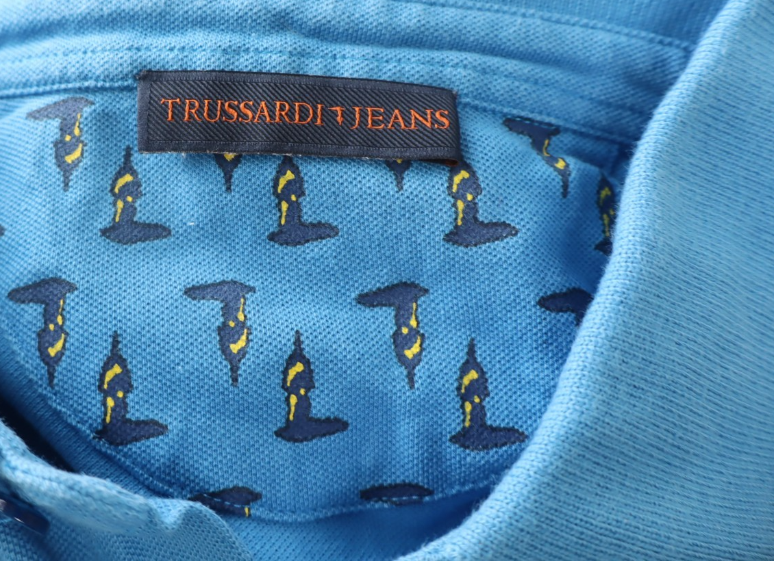 TRUSSARDI JEANS POLO MAGLIA UOMO COTONE TG. S MAN COTTON SHIRT CASUAL VINTAGE