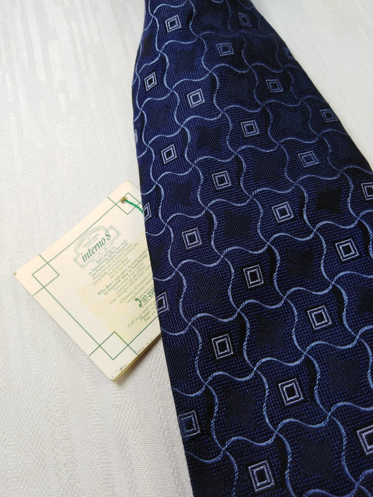 INTERNO 8 100% SILK TIE SETA CRAVATTA NECKTIE MADE IN ITALY VINTAGE CLASSIC TAG