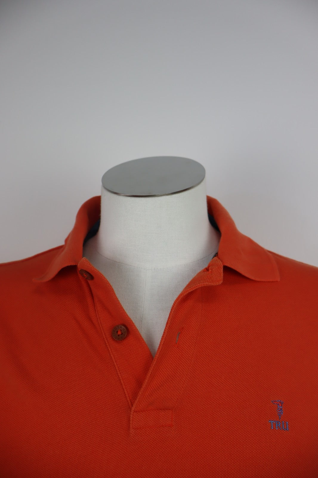 TRUSSARDI TRU POLO MAGLIA UOMO TG. L MAN T-SHIRT CASUAL VINTAGE COTONE CERNIERA