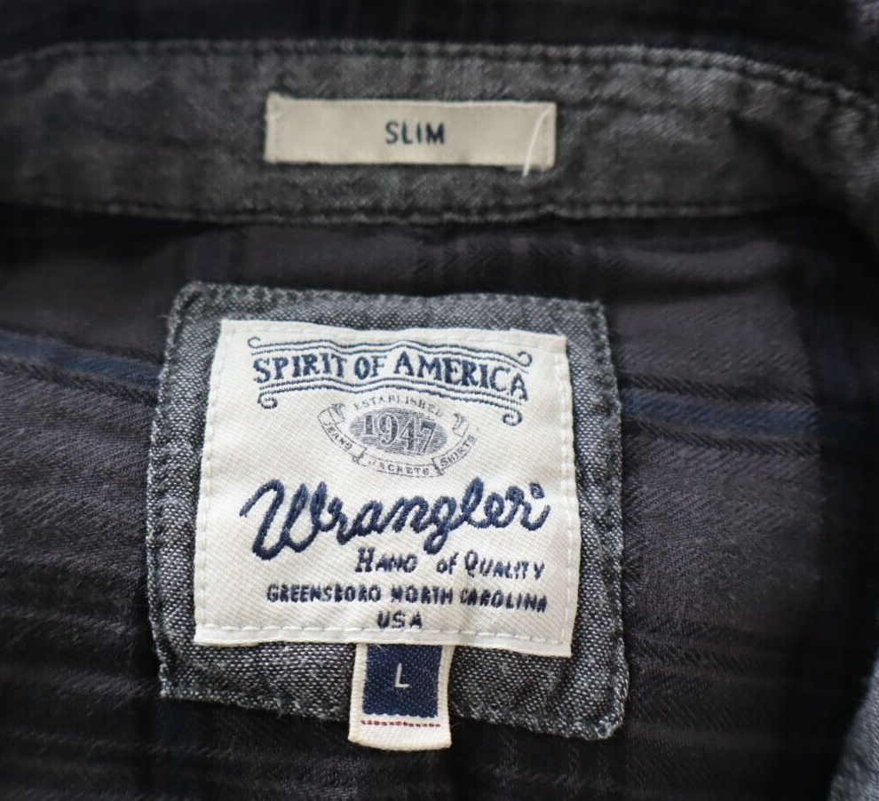 WRANGLER CAMICIA UOMO TG. L SLIM MAN CASUAL VINTAGE SHIRT COTONE COTTON