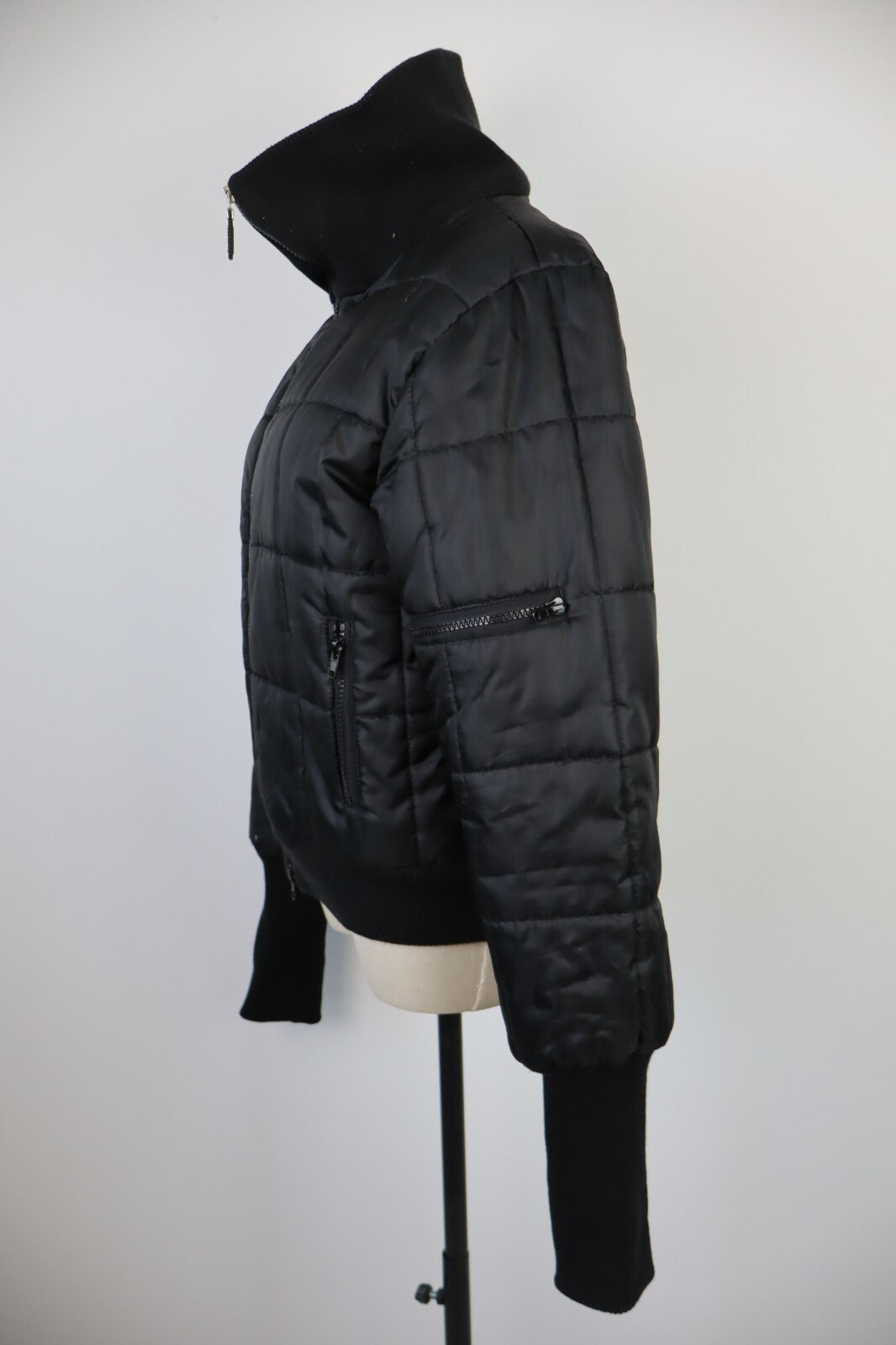GIUBBINO IMBOTTITO MINIMALISTA SATINATO BOMBER URBAN DONNA TG 2 WOMAN Y2K 2000'S