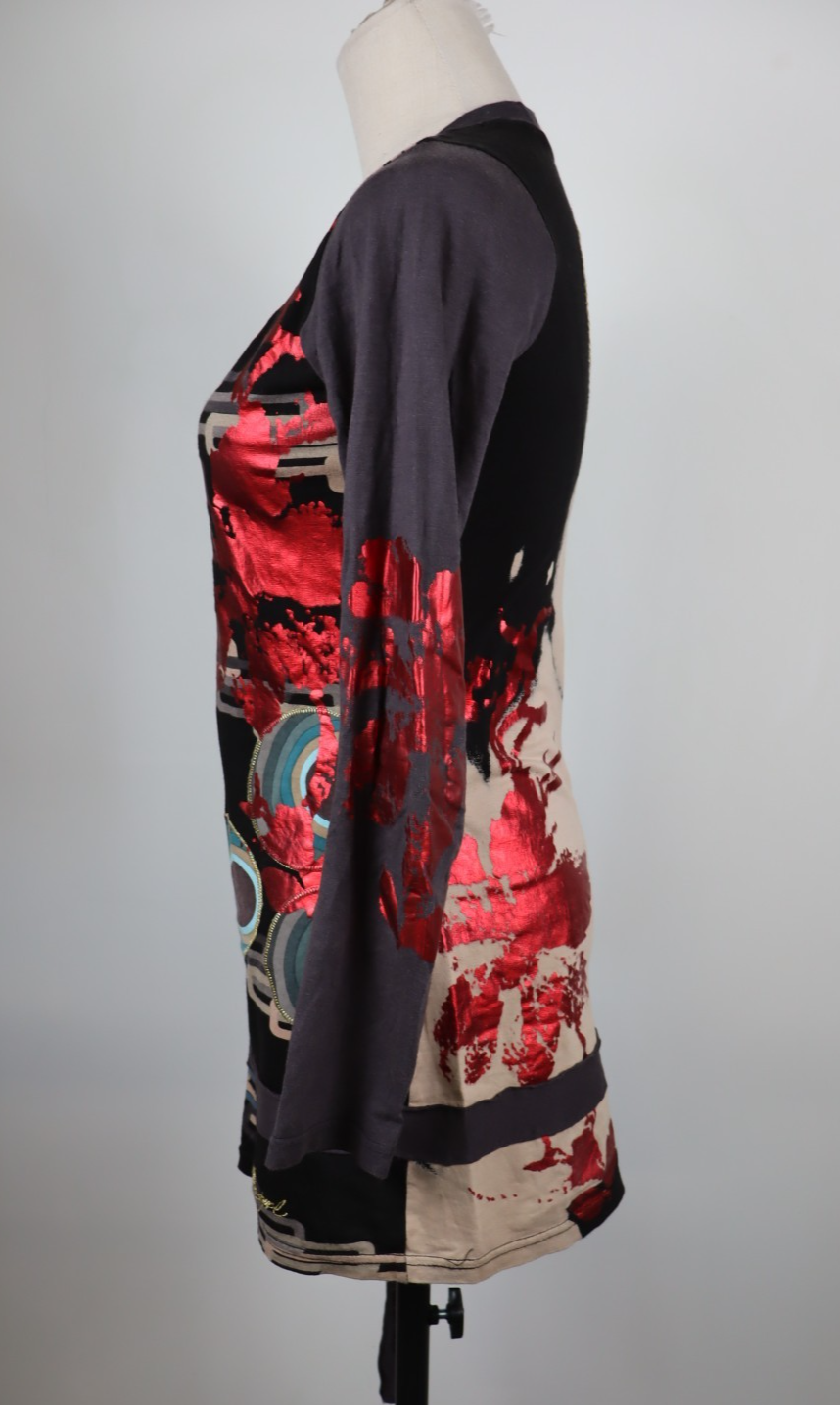 DESIGUAL VESTITO DONNA TG. 42 WOMAN CASUAL VINTAGE DRESS ABITO