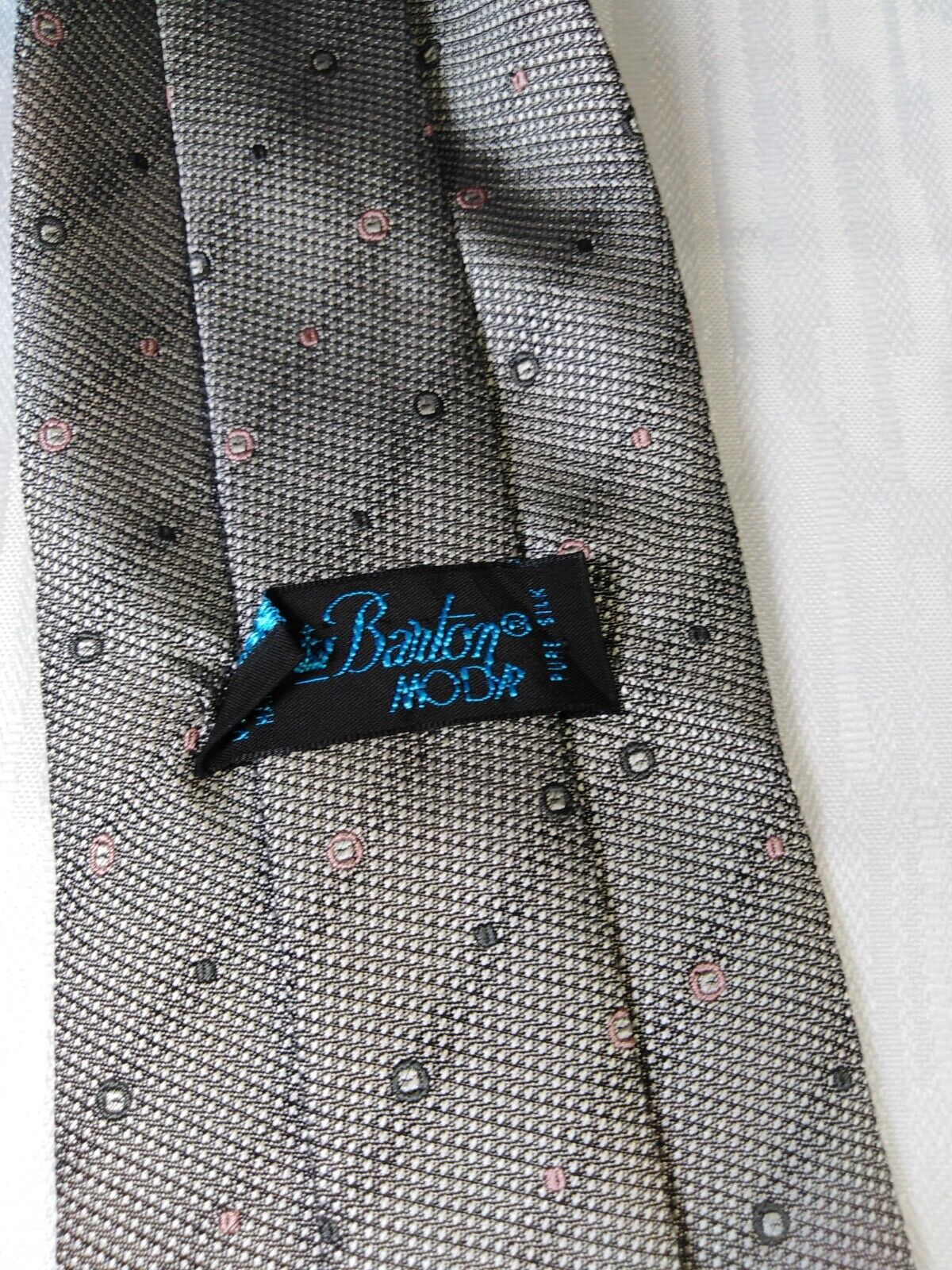 BARTON MODA 100% SILK TIE SETA CRAVATTA NECKTIE ITALY VINTAGE CLASSIC