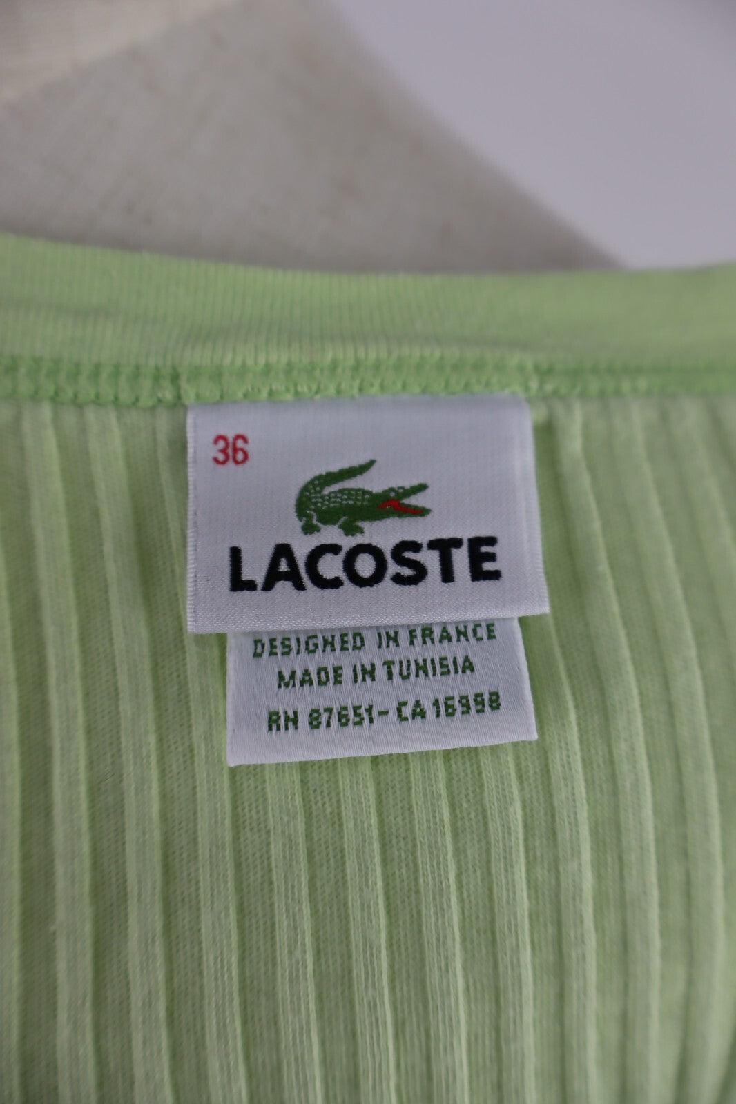 LACOSTE CANOTTA TOP COTONE MAGLIA DONNA 36 WOMAN CASUAL VINTAGE T-SHIRT COTTON
