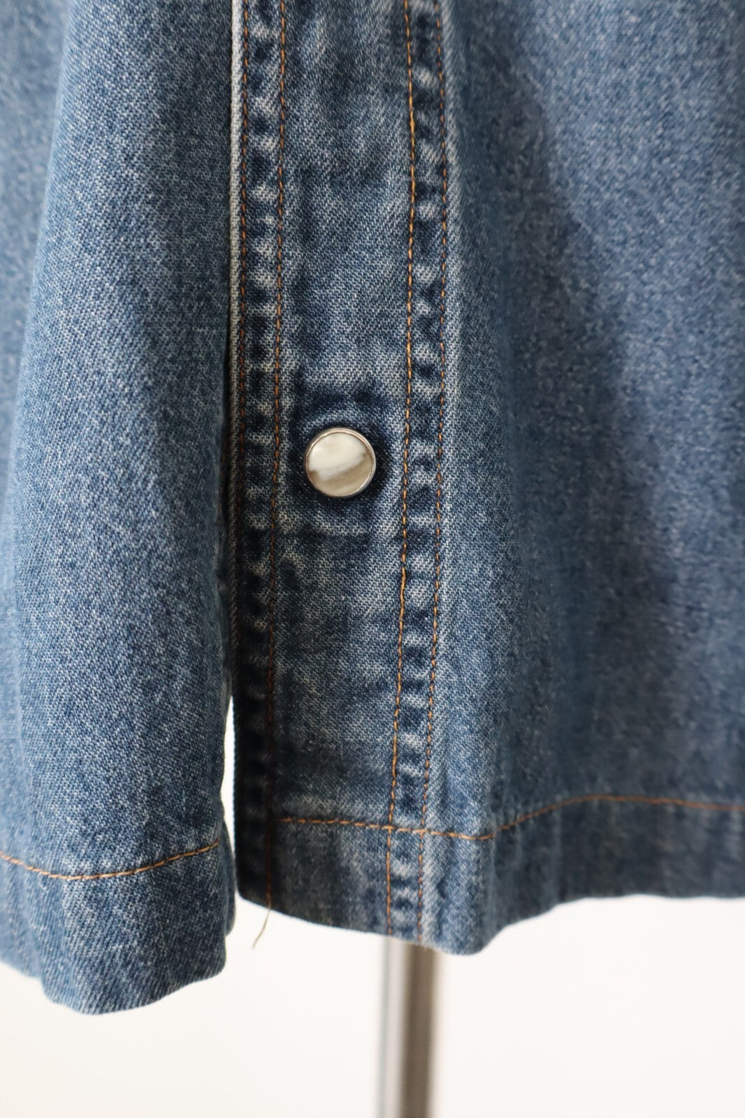 WAMPUM CAMICIA JEANS UOMO TG. M MAN CASUAL VINTAGE SHIRT COTONE DENIM