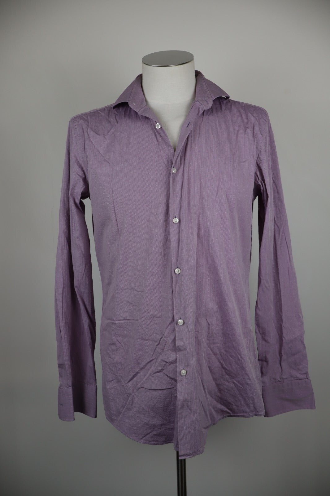 HUGO BOSS CAMICIA UOMO TG. 39 15 1/2 SLIM MAN CASUAL VINTAGE SHIRT COTONE COTTON