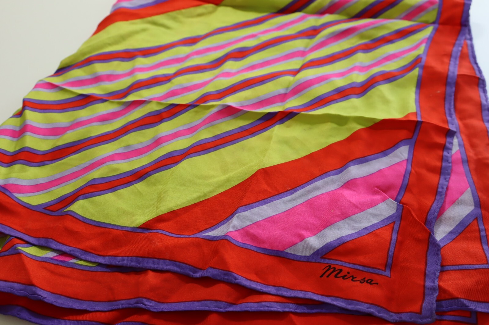 MINSA FOULARD 100% SILK SETA SCARVES SCARF SQUARE MADE ITALY
