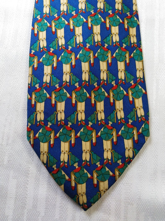 NAZARENO GABRIELLI 100% SETA SILK TIE CRAVATTA NECKTIE ITALY VINTAGE SELF TIPPED