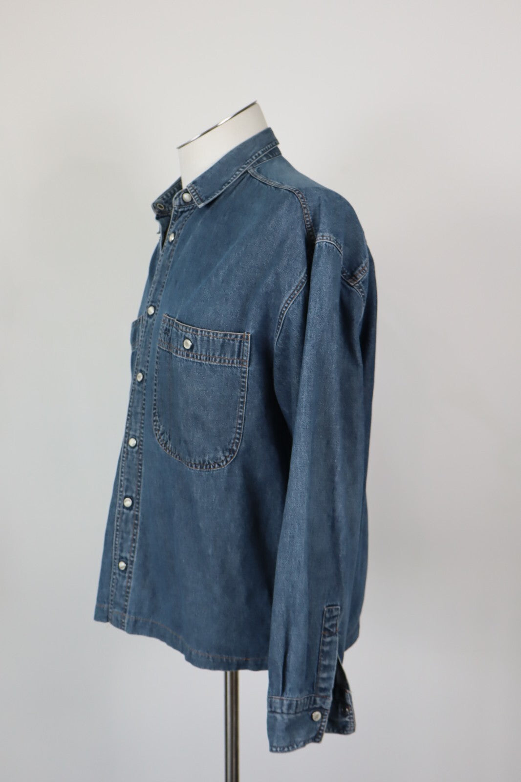 WAMPUM CAMICIA JEANS UOMO TG. M MAN CASUAL VINTAGE SHIRT COTONE DENIM