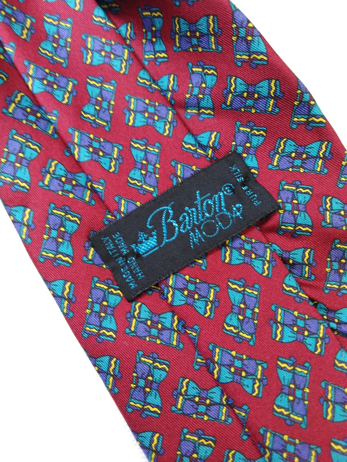 BARTON 100% SILK TIE SETA CRAVATTA NECKTIE ITALY VINTAGE CLASSIC