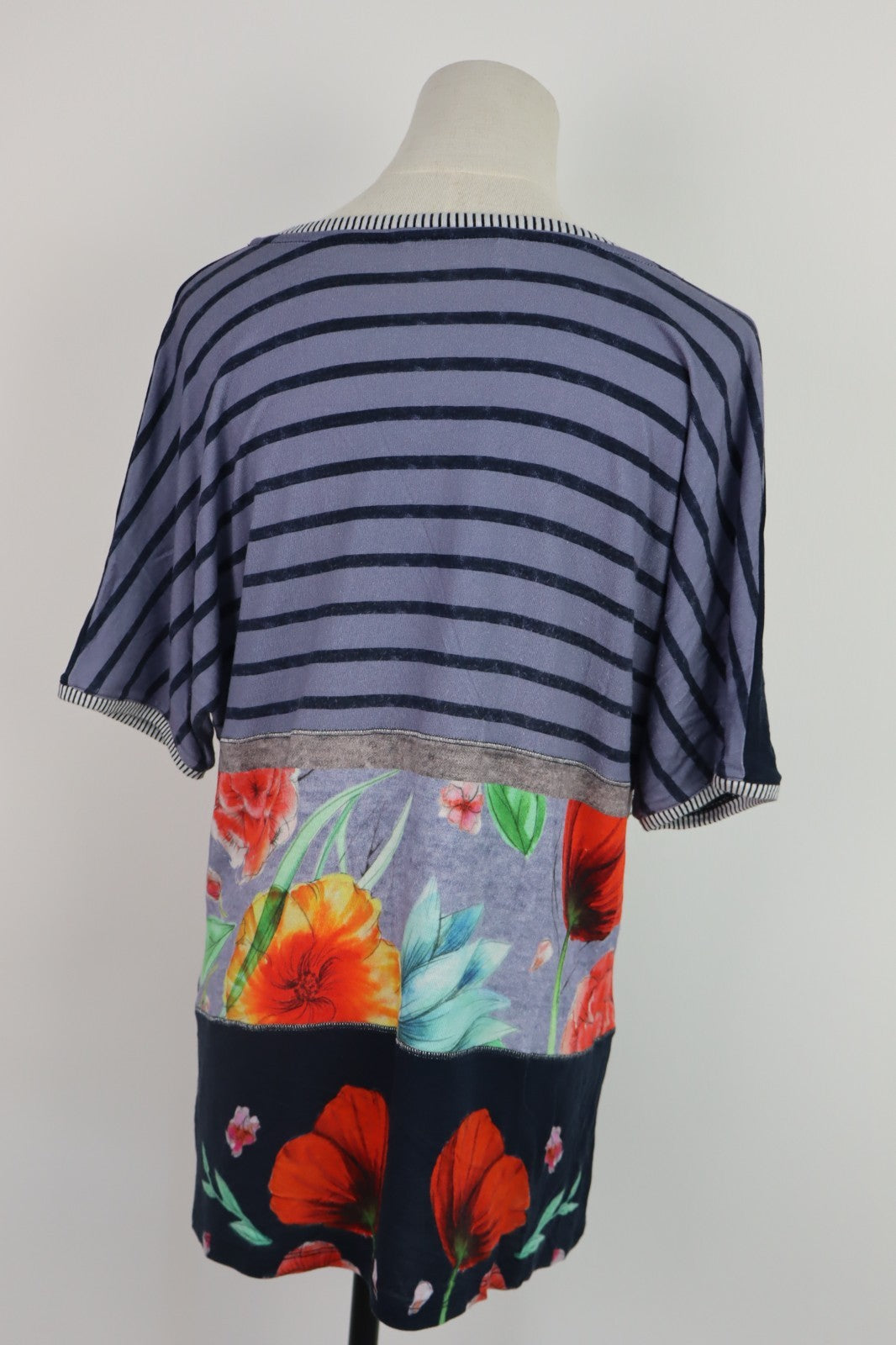 DESIGUAL MAGLIA DONNA TG. L WOMAN CASUAL VINTAGE T-SHIRT  TOP CANOTTA COTONE