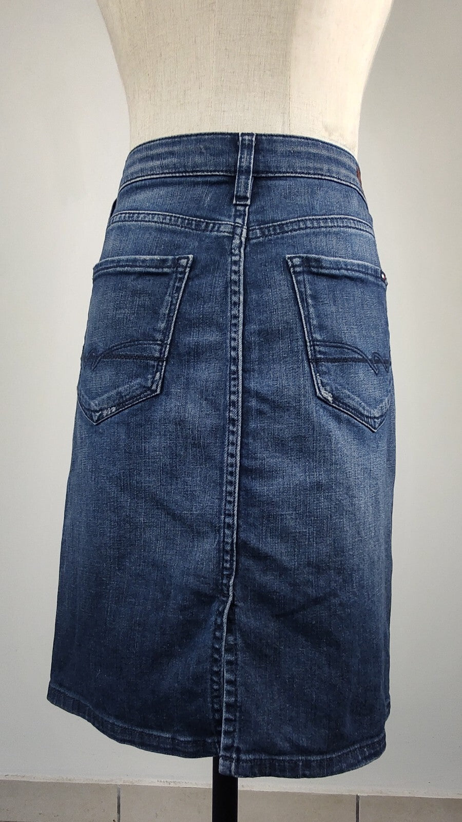 TOMMY HILFIGER GONNA JEANS COTONE DENIM DONNA WOMAN SKIRT TG. 6 VINTAGE