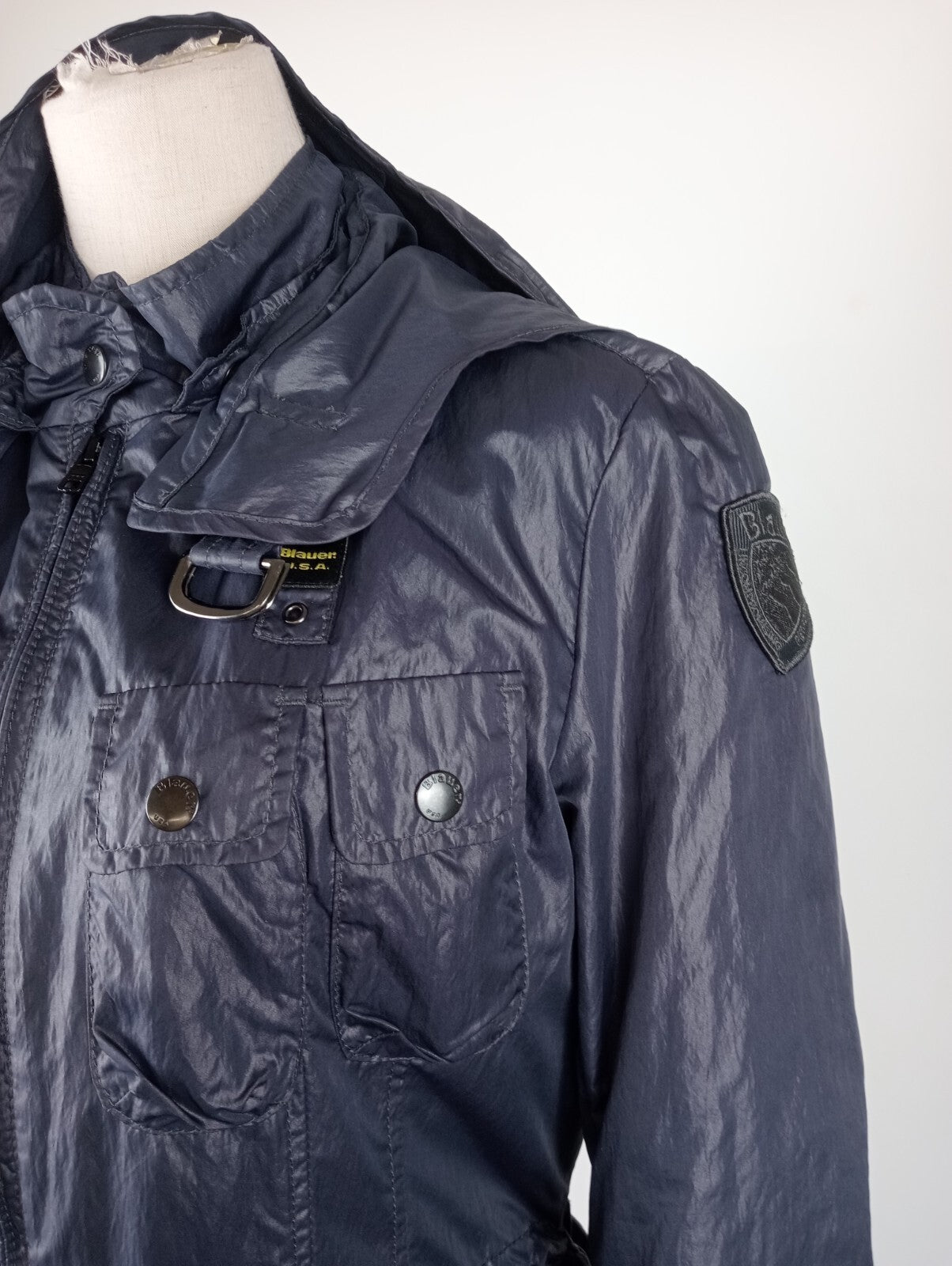 BLAUER GIUBBINO LEGGERO IMPERMEABILE DONNA Tg L WOMAN JACKET CASUAL VINTAGE