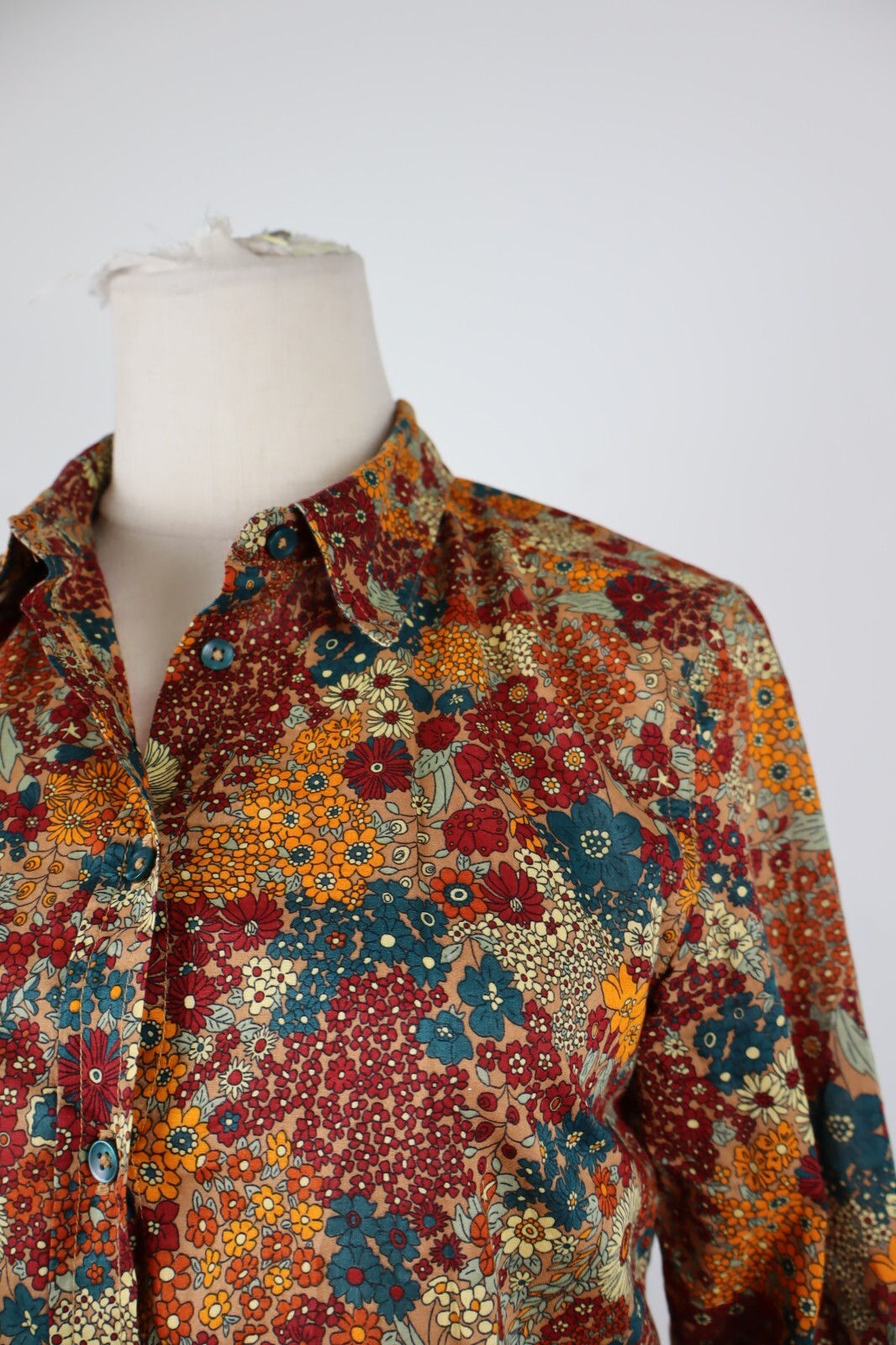 BENETTON CAMICIA  DONNA TG. XS WOMAN SHIRT CASUAL VINTAGE COTONE